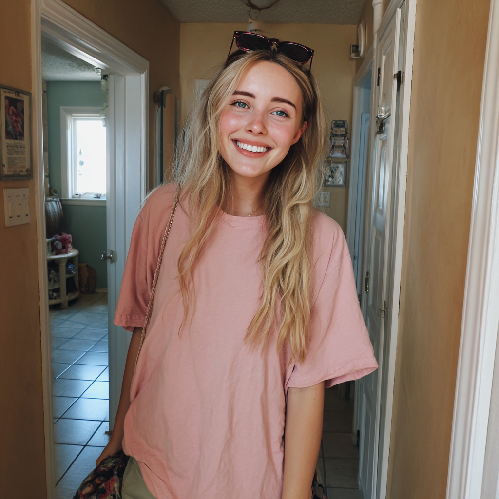 Una joven sonriente | Fuente: Midjourney