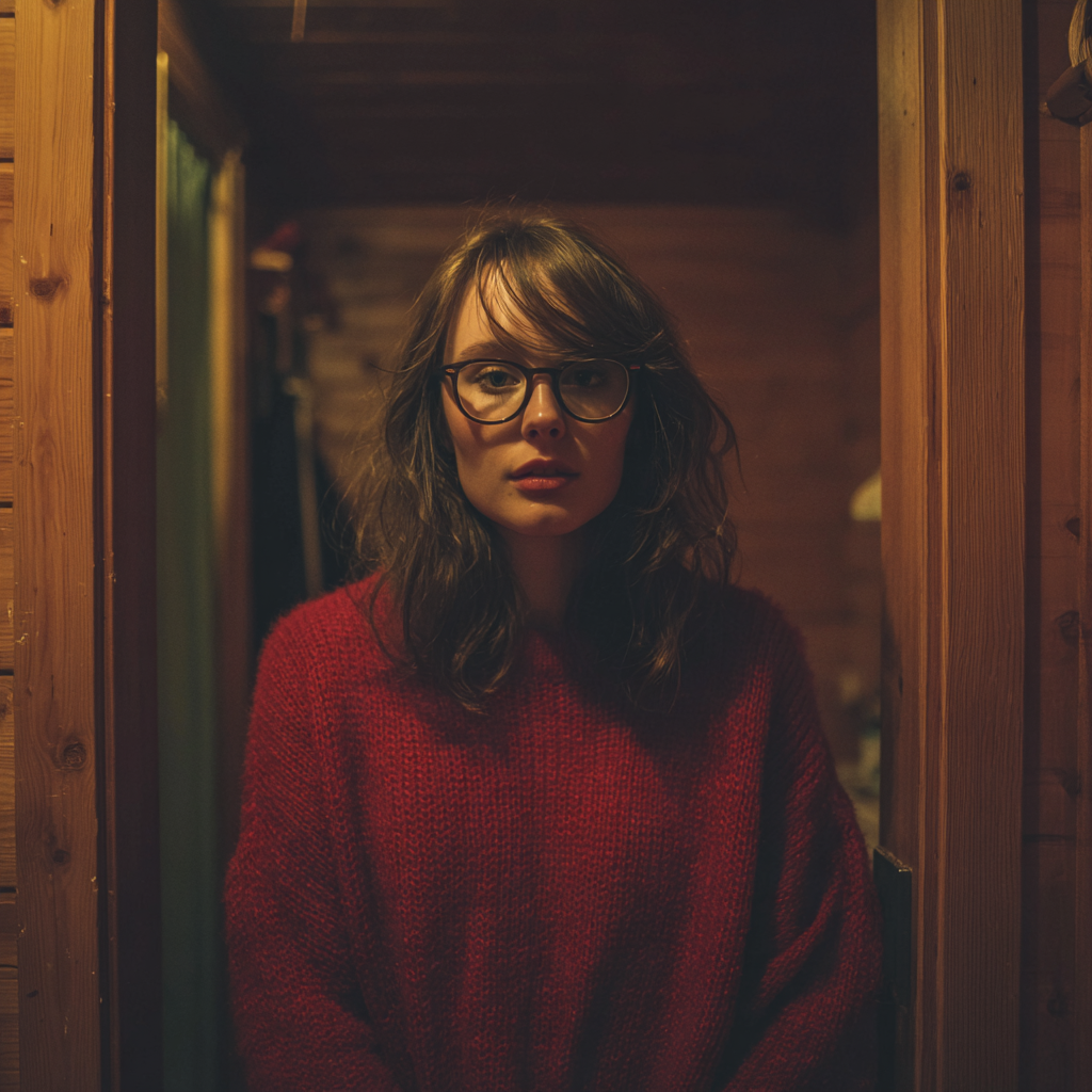 Una mujer de pie en un cuarto de baño | Fuente: Midjourney