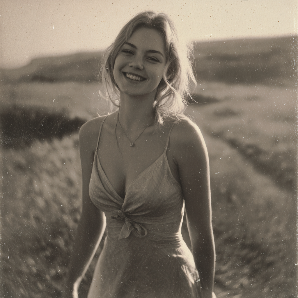 Una mujer sonriente en el exterior | Fuente: Midjourney
