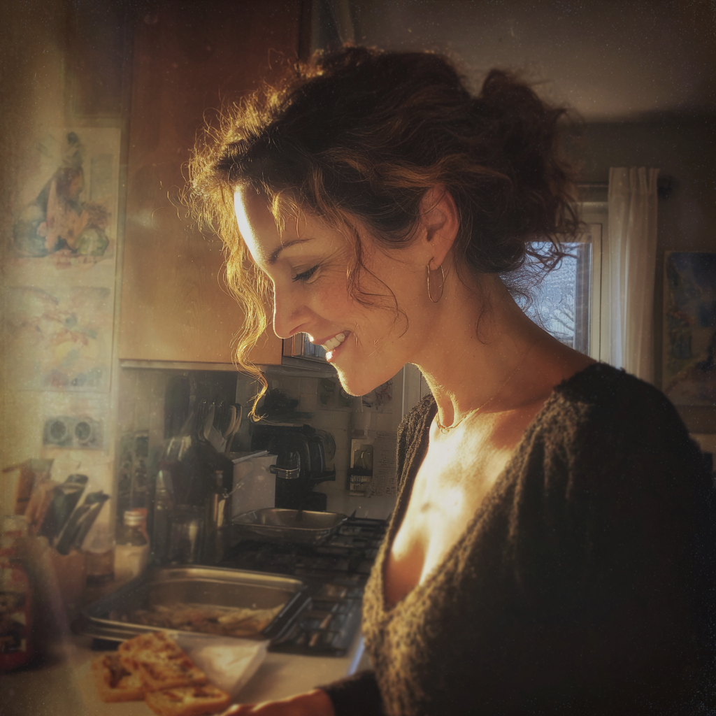 Una mujer ocupada en la cocina | Fuente: Midjourney