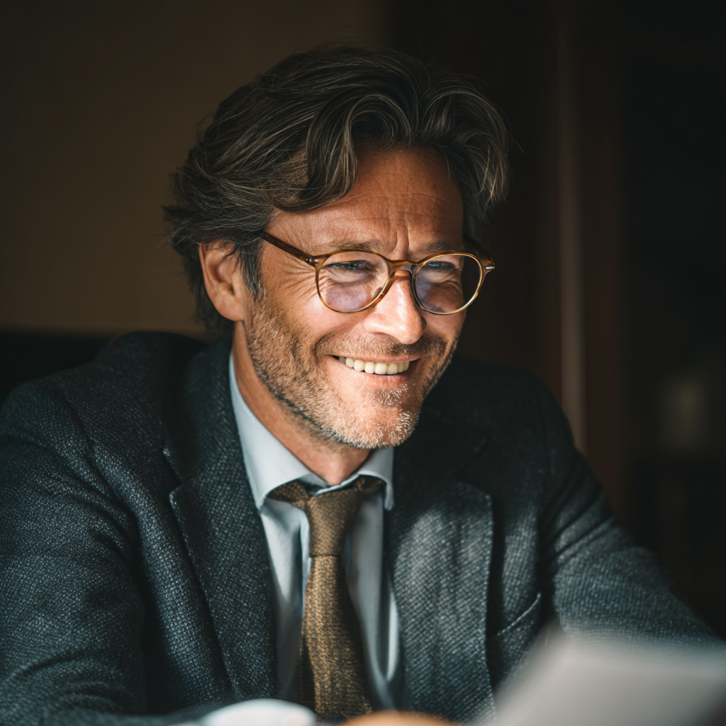 Un abogado sonriente | Fuente: Midjourney