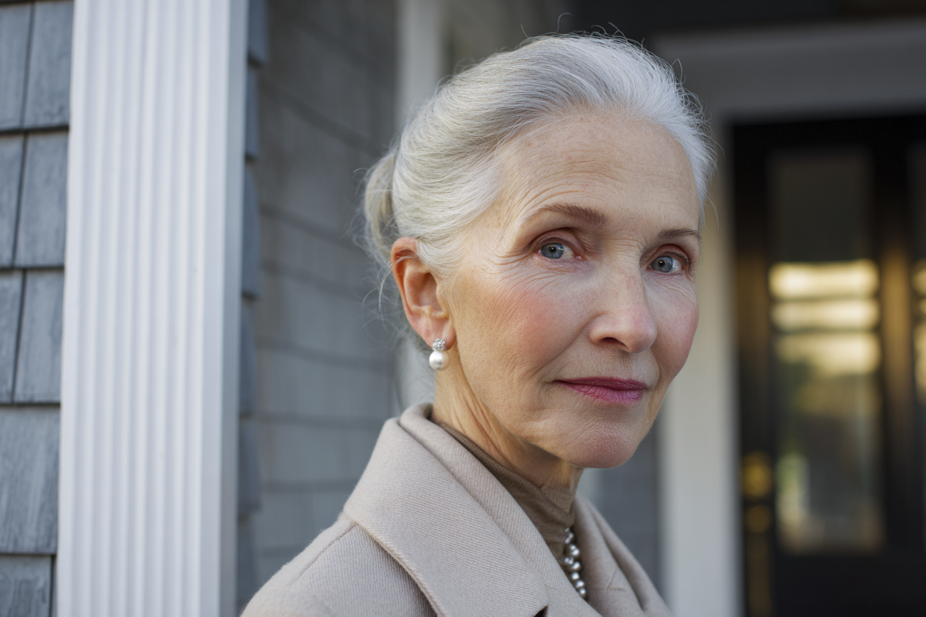 Una mujer mayor mirando al frente | Fuente: Midjourney
