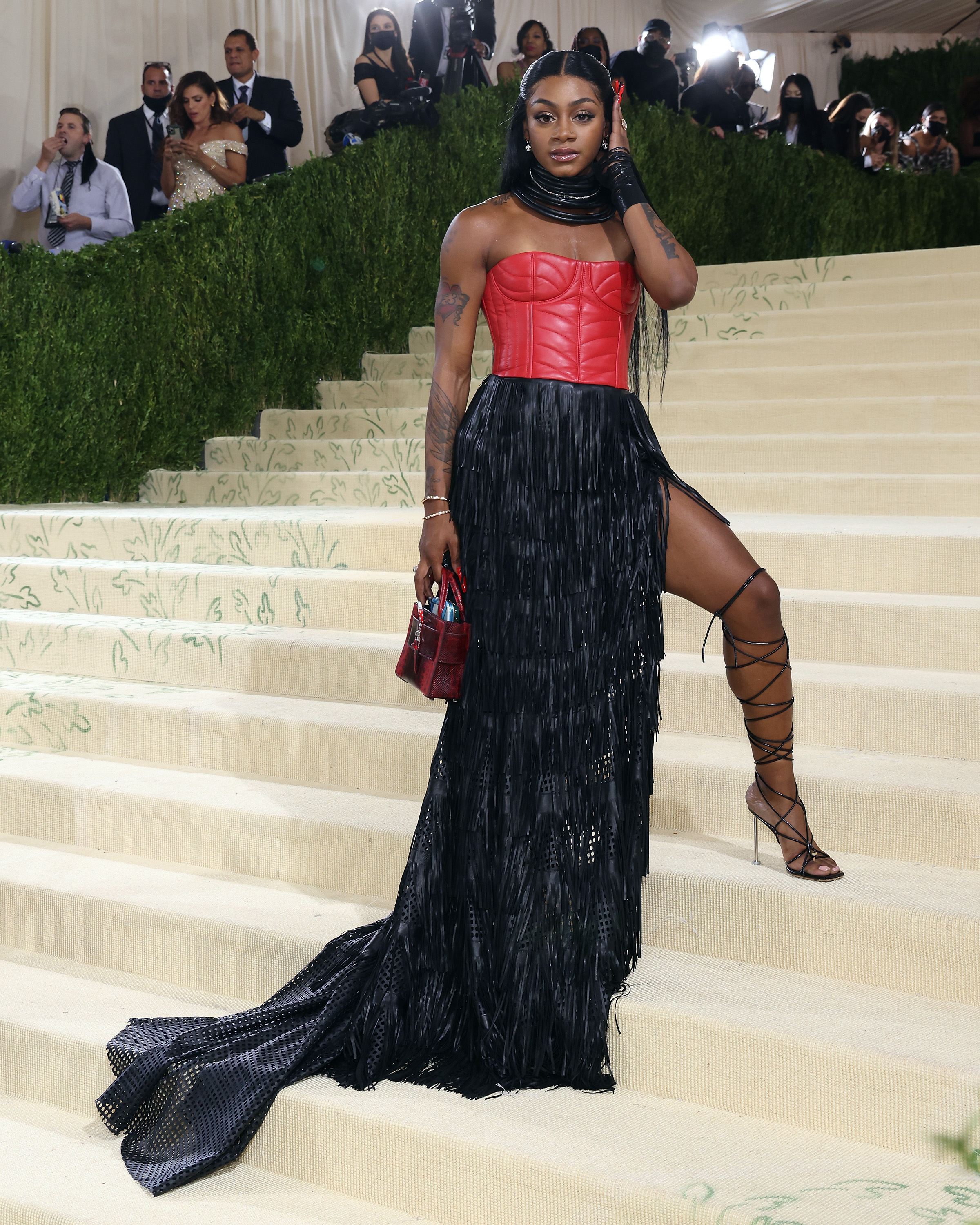 Sha'Carri Richardson asiste a la gala benéfica del Met "In America: A Lexicon of Fashion" en el Museo Metropolitano de Arte el 13 de septiembre de 2021, en la ciudad de Nueva York | Fuente: Getty Images