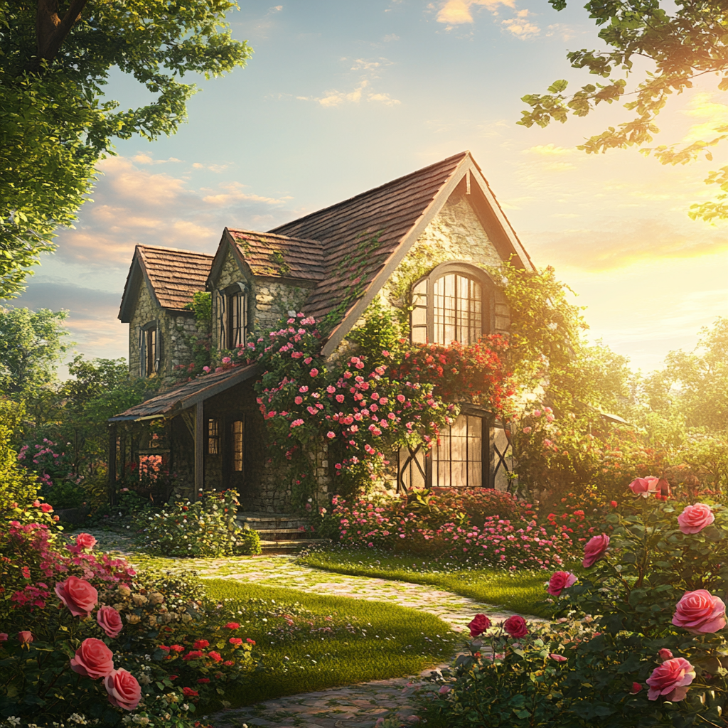 Una casa con un jardín impresionante | Fuente: Midjourney