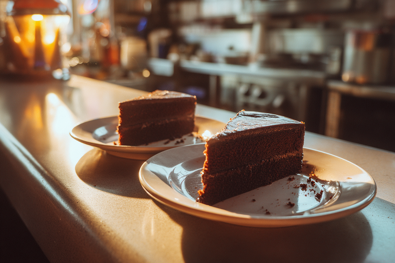 Trozos de pastel sobre un mostrador | Fuente: Midjourney
