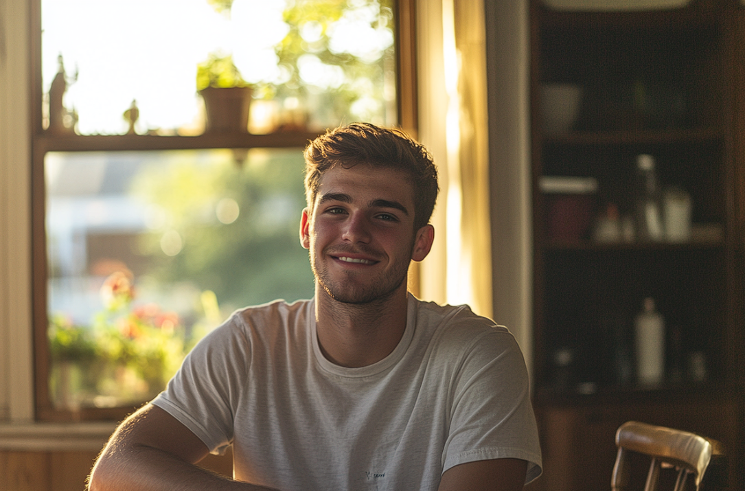 Un joven sonriente | Fuente: Midjourney