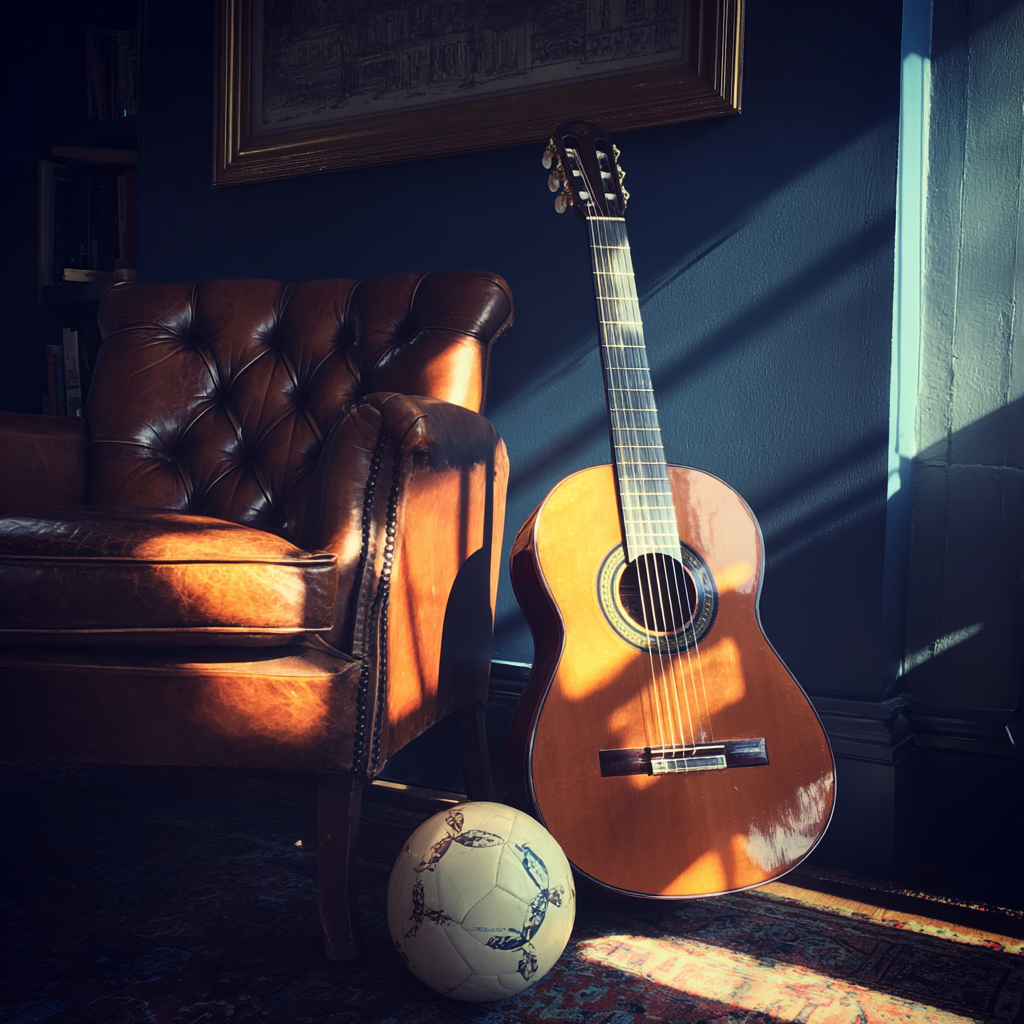 Una guitarra en un salón | Fuente: Midjourney