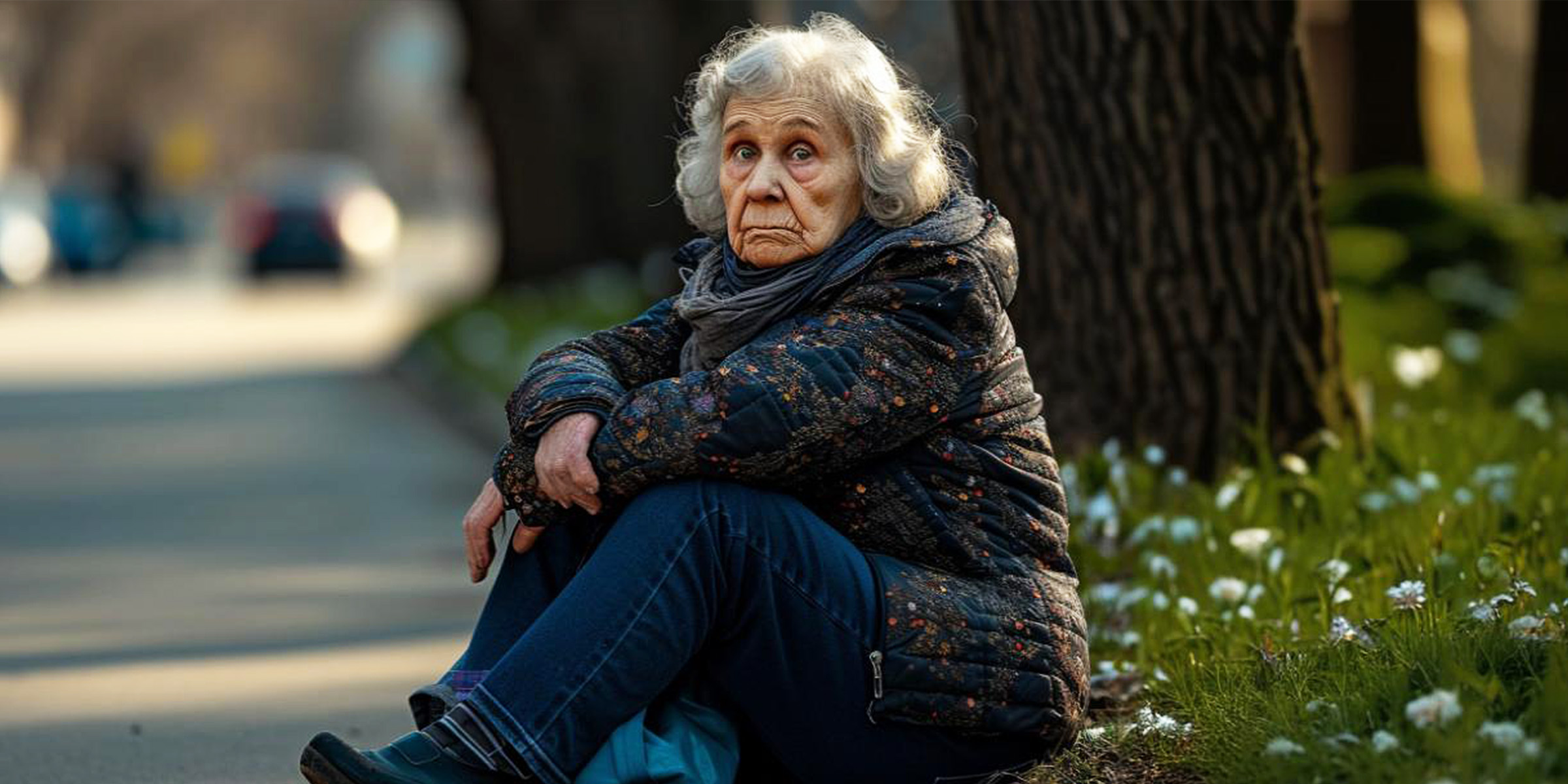 Una mujer mayor sentada al aire libre | Fuente: Freepik