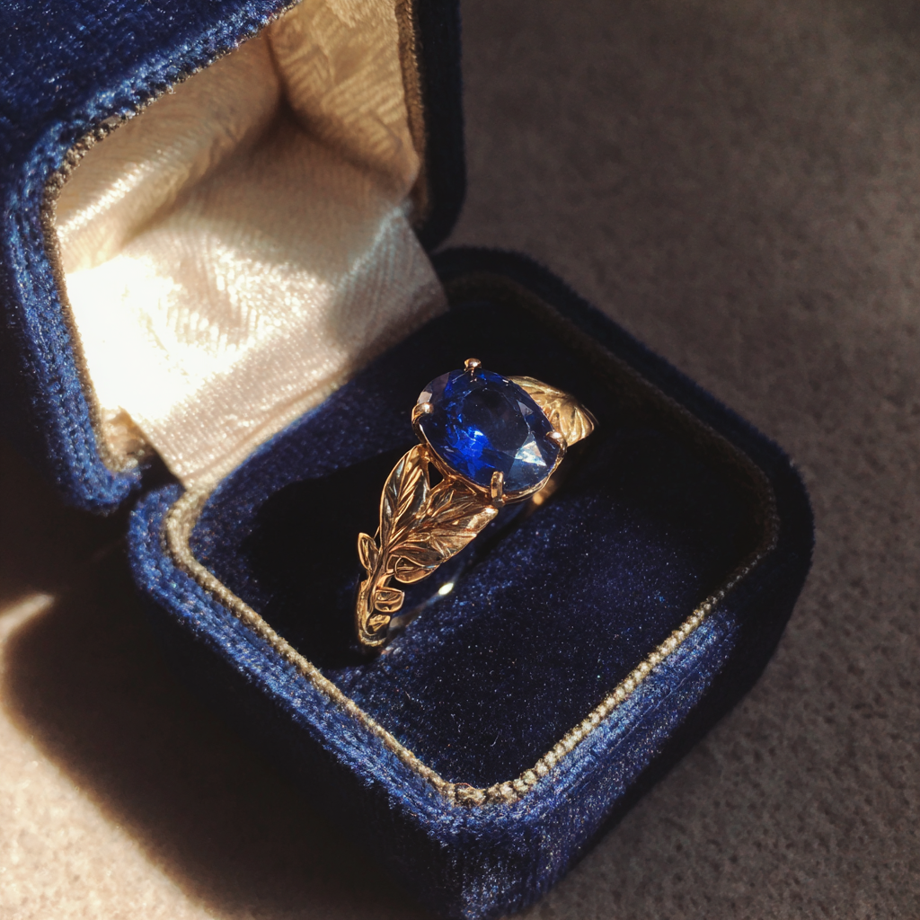 Un anillo de compromiso en una caja de terciopelo | Fuente: Midjourney