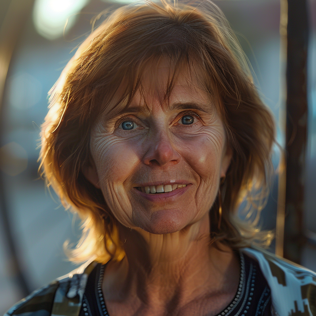 Una mujer feliz sonriendo | Fuente: Midjourney
