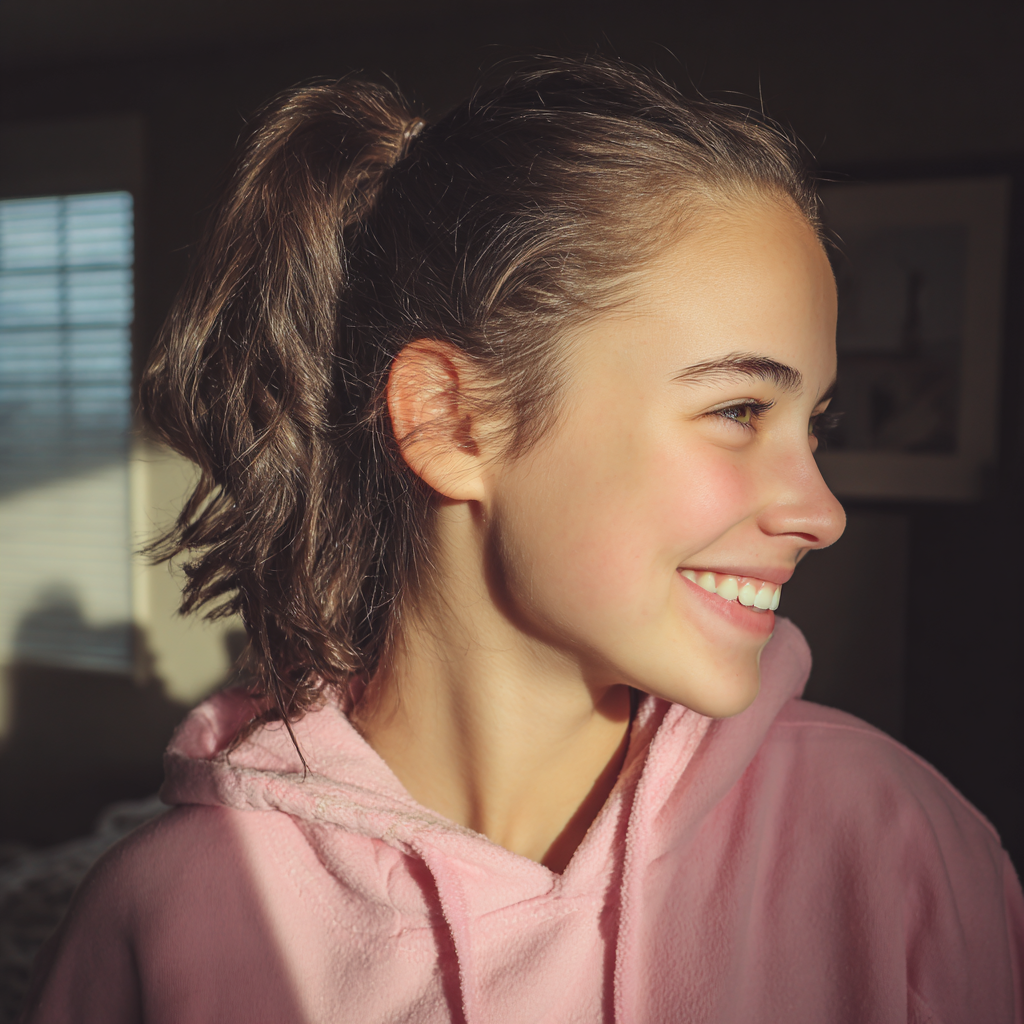 Una adolescente sonriente | Fuente: Midjourney