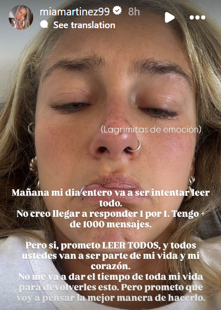 De las historias de Mía Martínez | Fuente: Instagram/miamartinez99