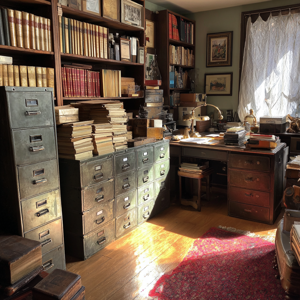 Archivadores metálicos en una habitación | Fuente: Midjourney