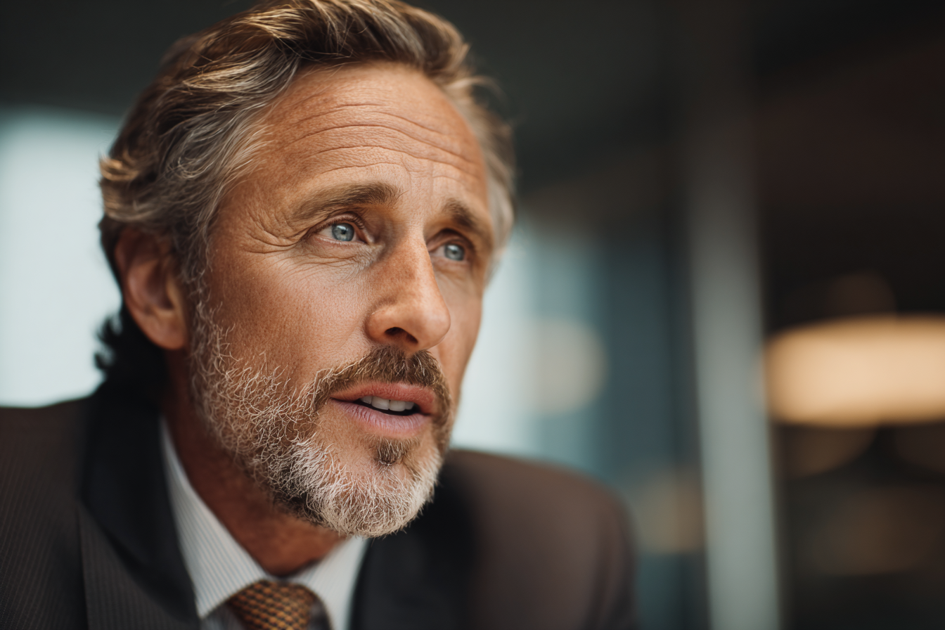 Un hombre hablando en su despacho | Fuente: Midjourney