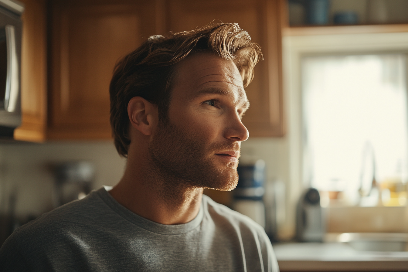 Un hombre de pie en una cocina | Fuente: Midjourney
