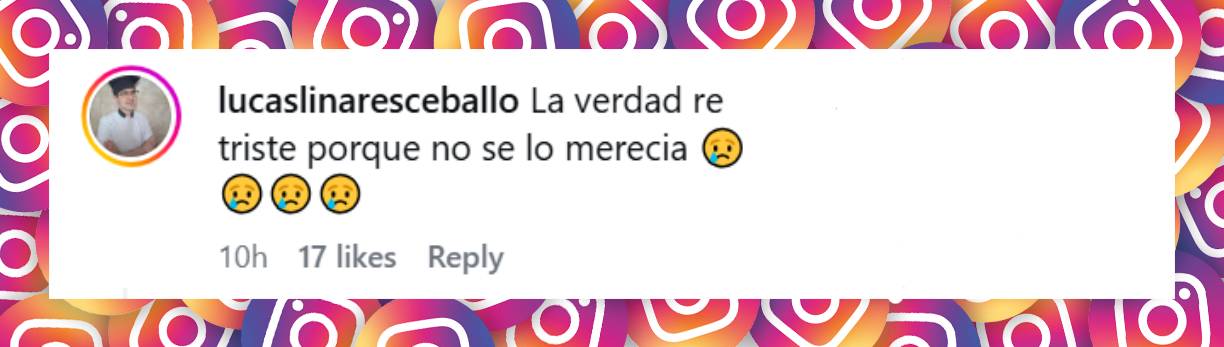 Comentario de un usuario | Fuente: Instagram/masterchefargentina