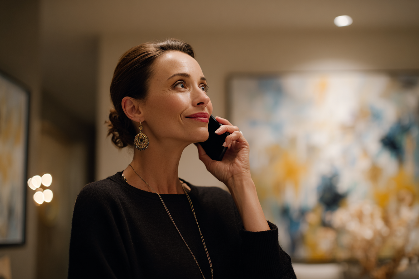 Una mujer hablando por teléfono | Fuente: Midjourney