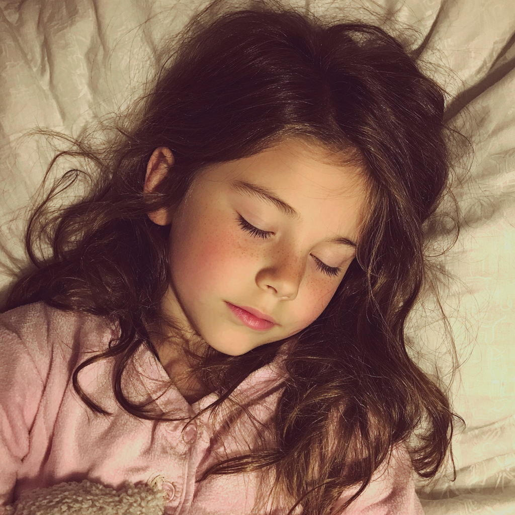 Una niña durmiendo | Fuente: Midjourney