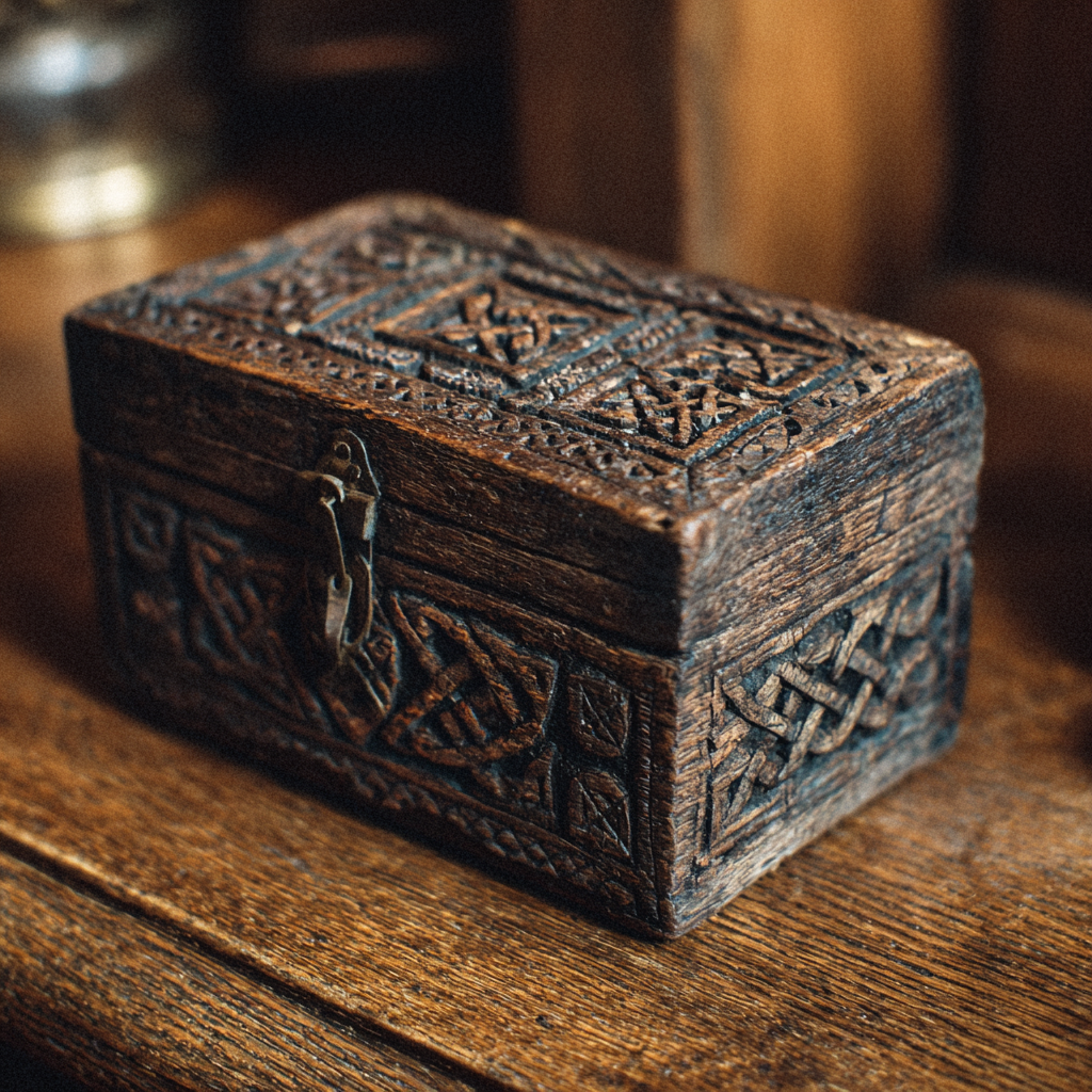 Un pequeño cofre de madera | Fuente: Midjourney