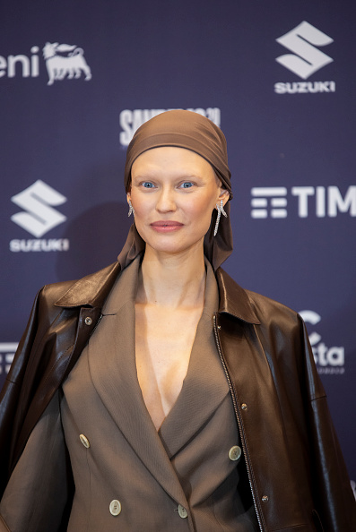 La supermodelo italiana Bianca Balti en la conferencia de prensa del 75º Festival de la Canción de Sanremo. Sanremo (Italia), 12 de febrero de 2025.