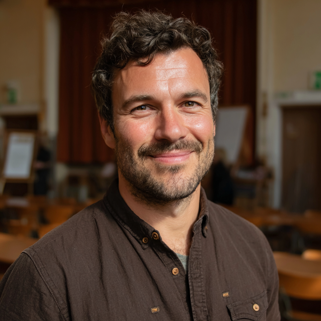 Primer plano de un hombre sonriente | Fuente: Midjourney