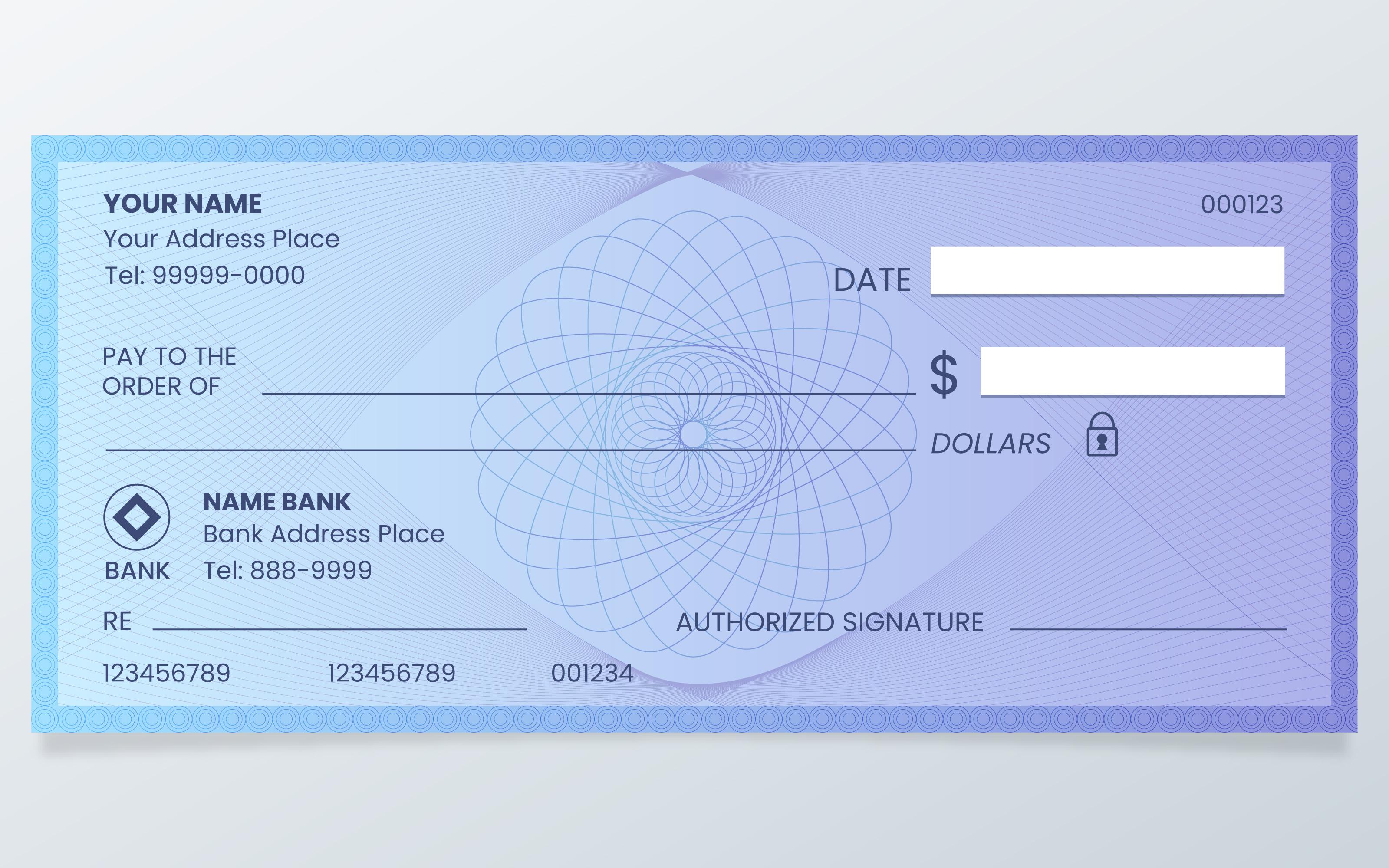 Un cheque bancario | Fuente: Freepik
