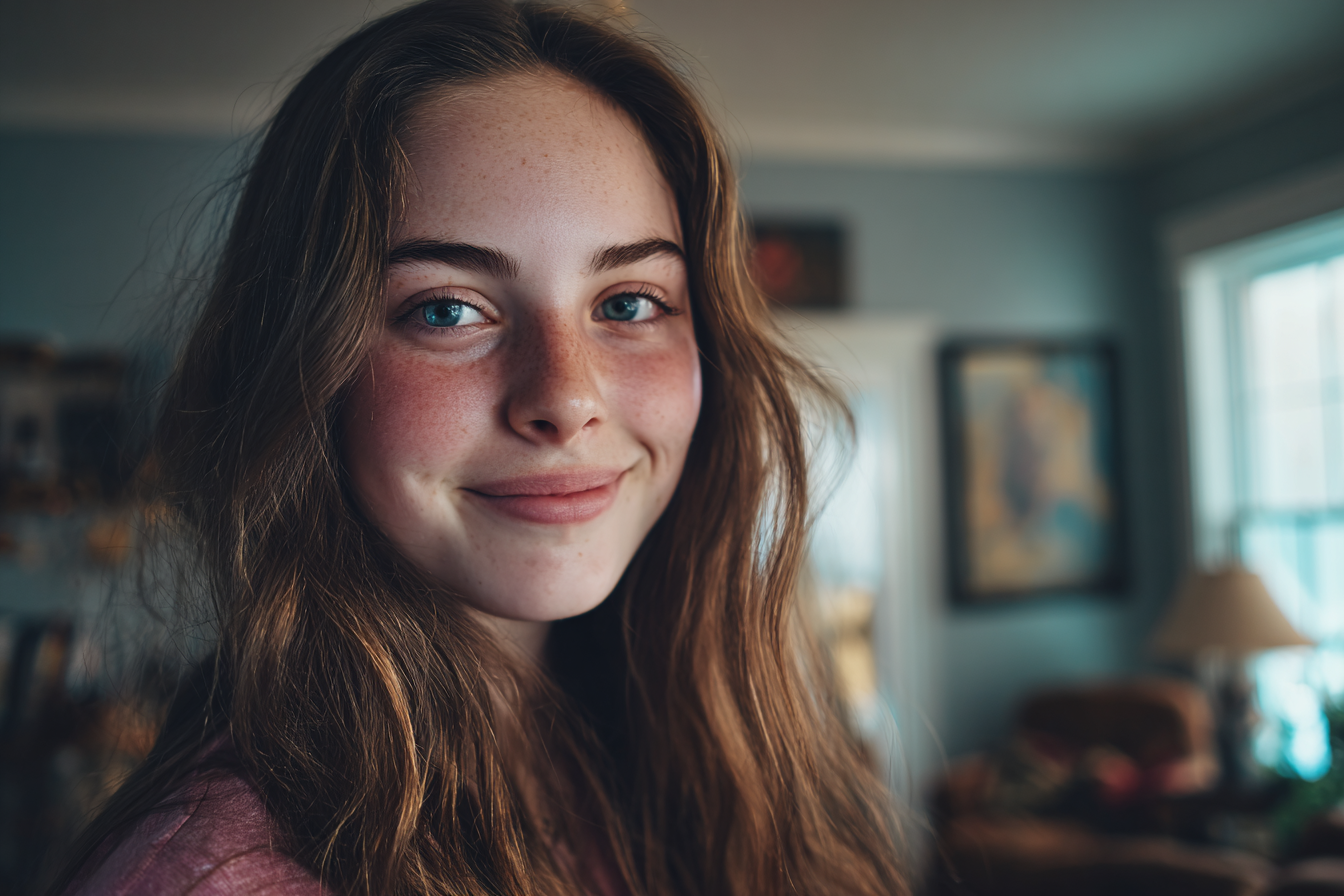 Una chica sonriendo | Fuente: Midjourney