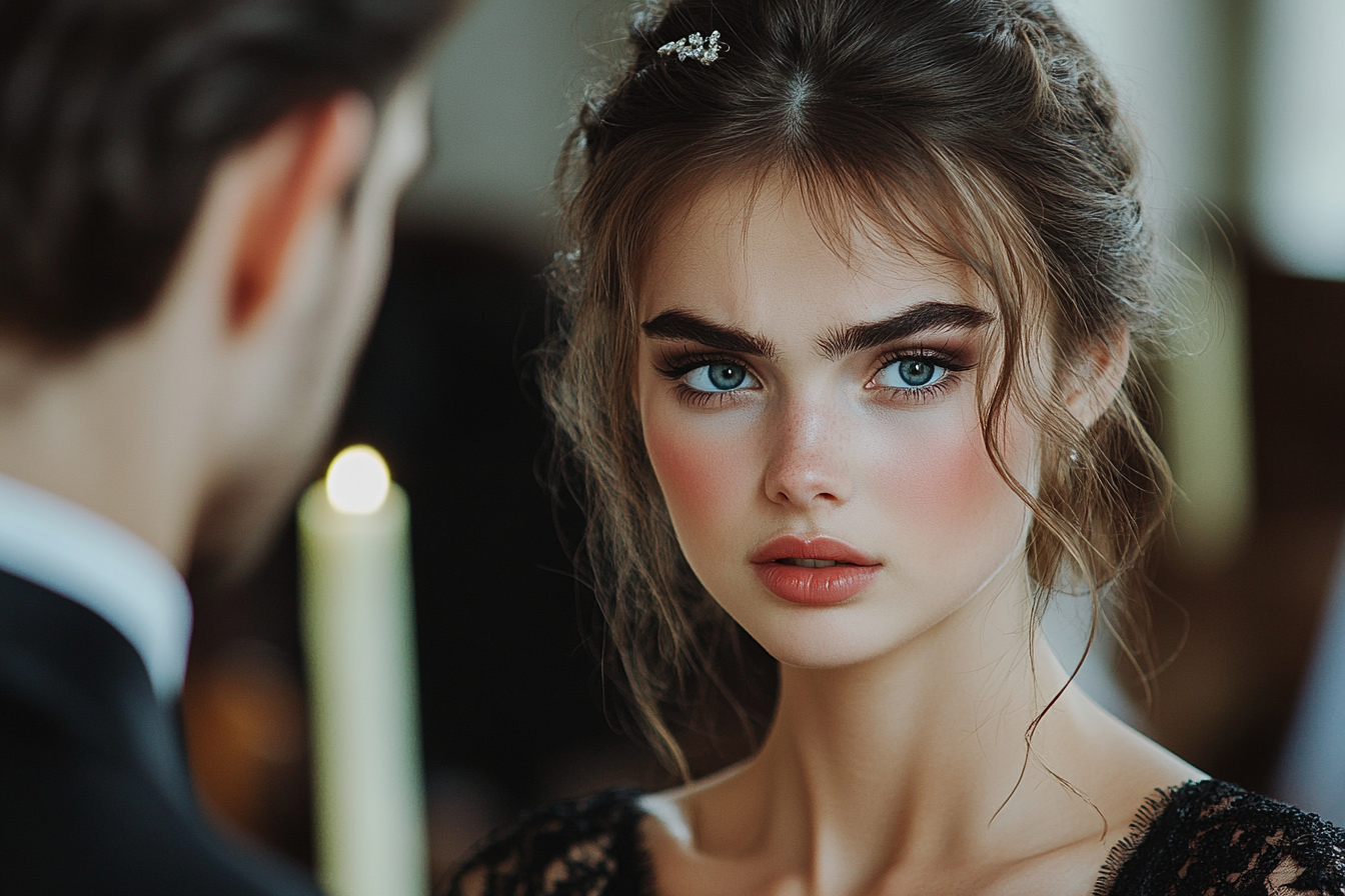 Uma mulher ao lado de um homem | Fonte: Midjourney