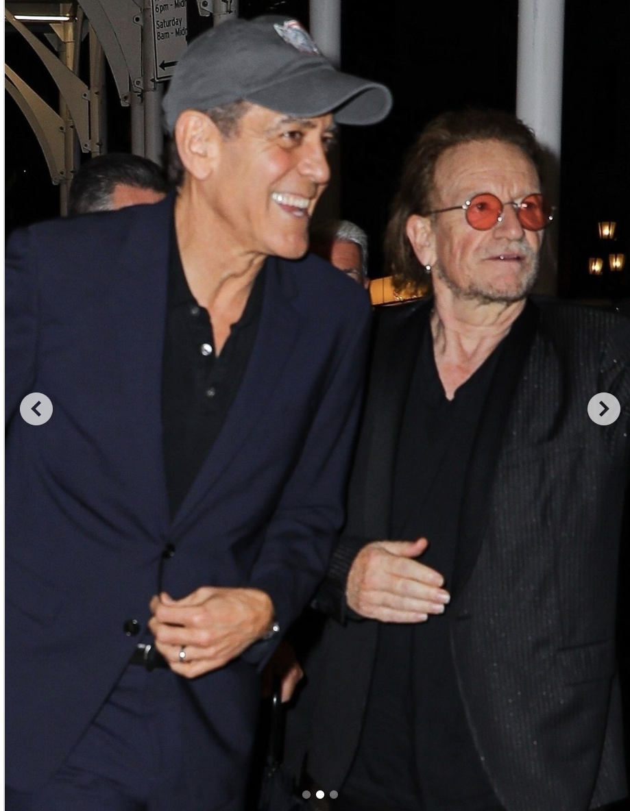 George Clooney y Bono en Nueva York el 30 de mayo de 2025 | Fuente: Instagram/justjared