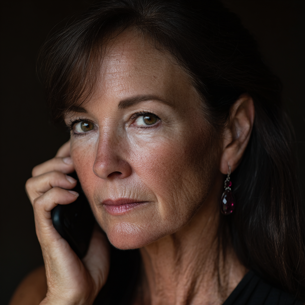 Una mujer mayor hablando por teléfono | Fuente: Midjourney