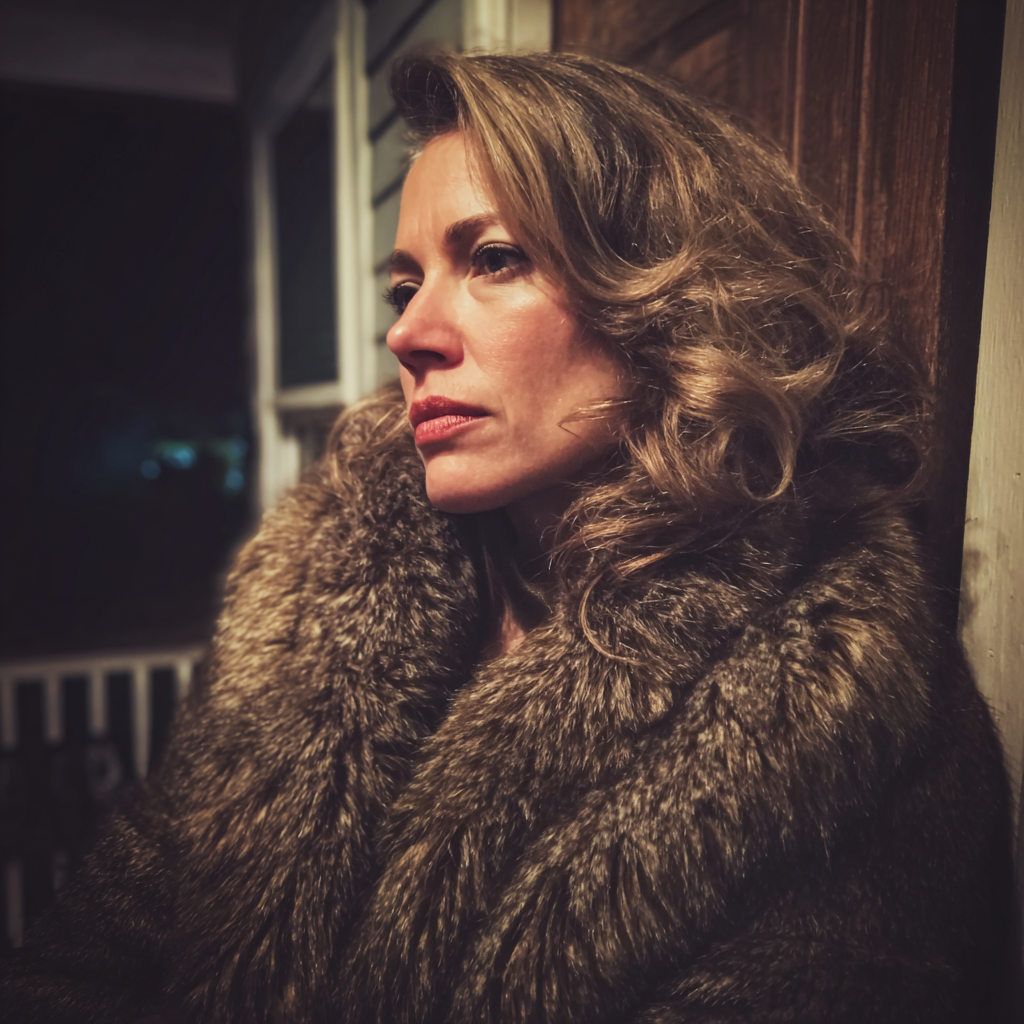 Una mujer ante una puerta | Fuente: Midjourney