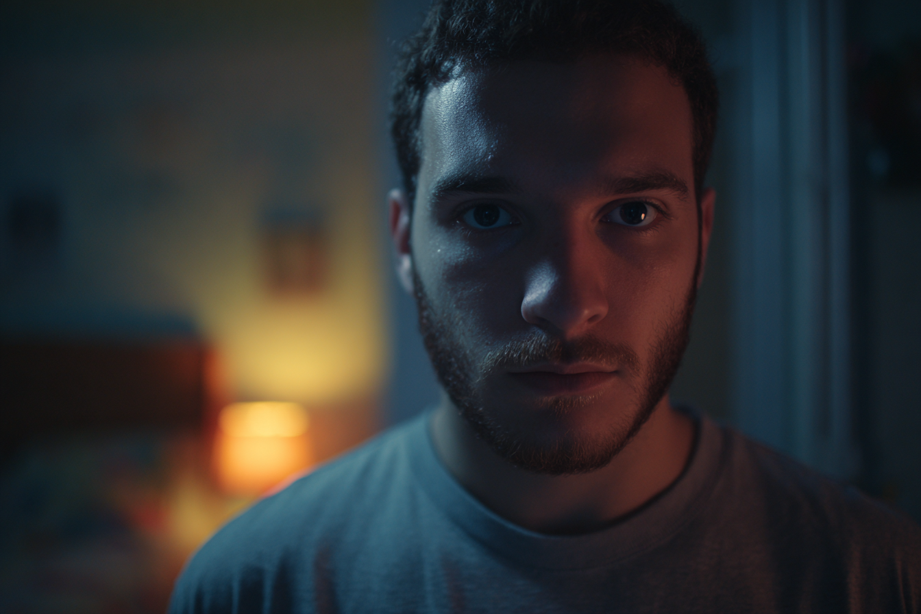 Un hombre de pie en su habitación | Fuente: Midjourney