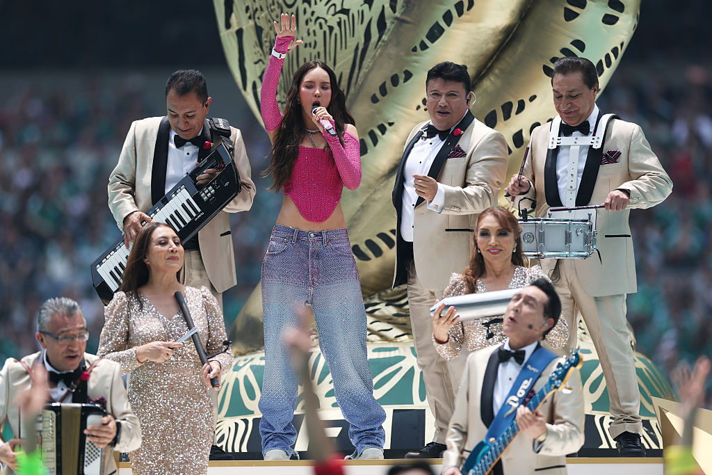 Belinda actúa durante la ceremonia de apertura previa al partido del Grupo A de la Copa Mundial de la FIFA 2026 entre México y Sudáfrica en el Estadio de la Ciudad de México el 11 de junio de 2026 en la Ciudad de México, México. | Fuente: Getty Images