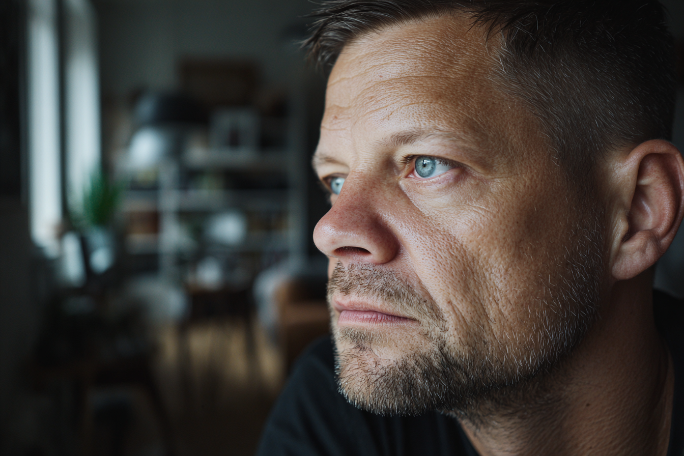 Primer plano de la cara de un hombre | Fuente: Midjourney