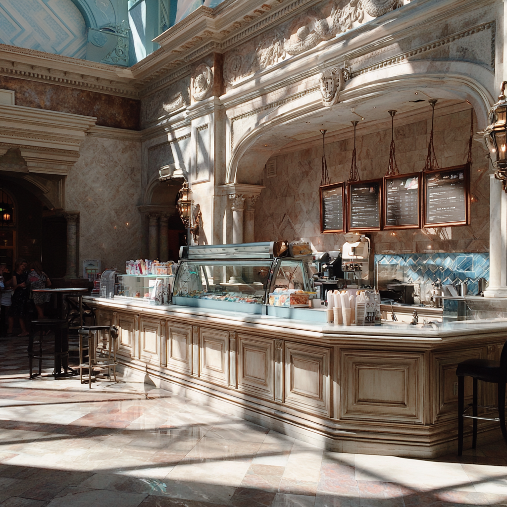 Un bar de batidos en un centro comercial | Fuente: Midjourney
