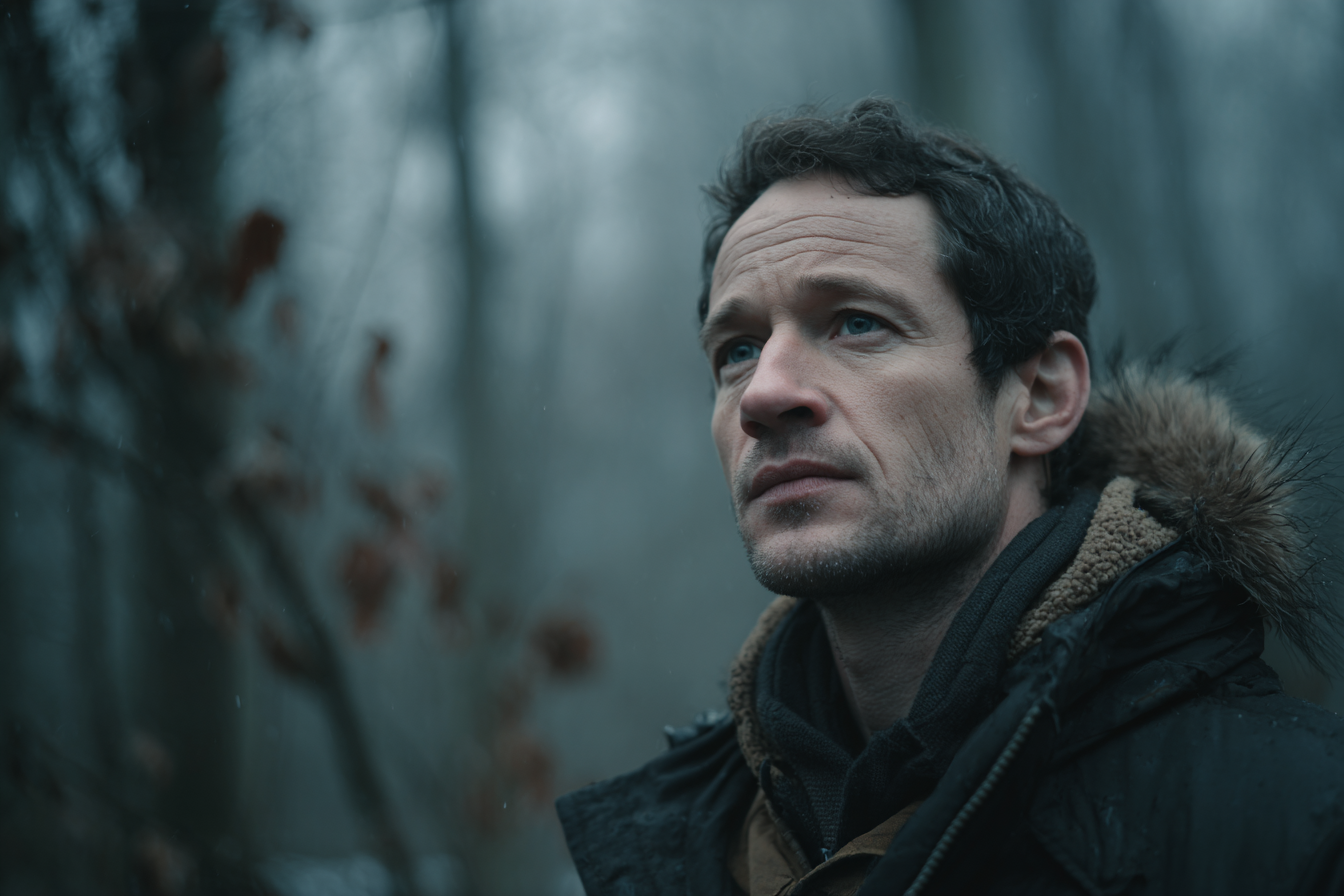 Un hombre de pie en el bosque | Fuente: Midjourney