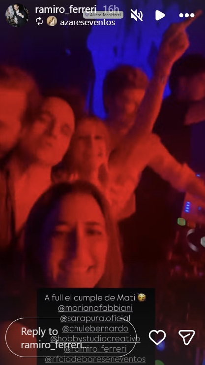 Matilde tuvo una fiesta de lujo para celebrar sus 15 años. | Fuente: Instagram/@ramiro_ferreri