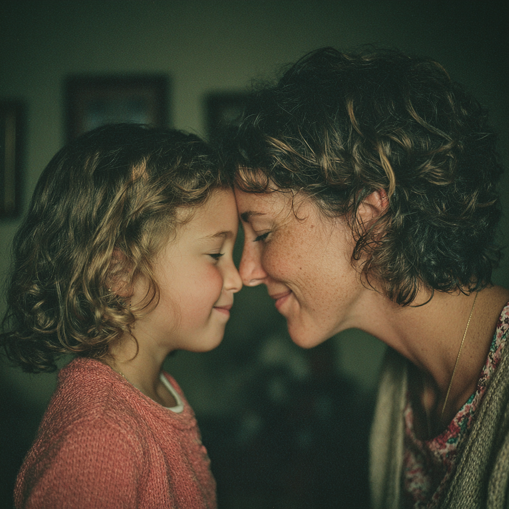 Una madre feliz estrechando lazos con su hija | Fuente: Midjourney