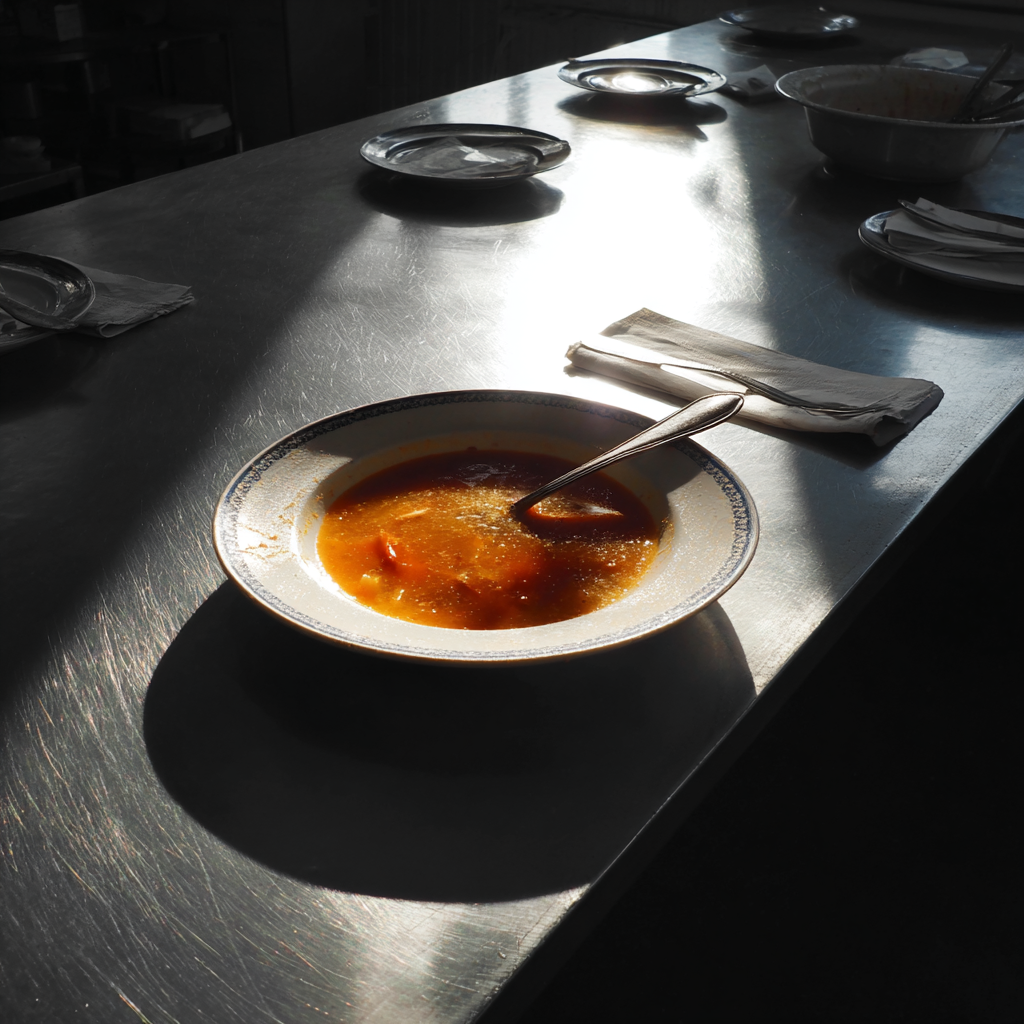 Sopa sobre una mesa | Fuente: Midjourney