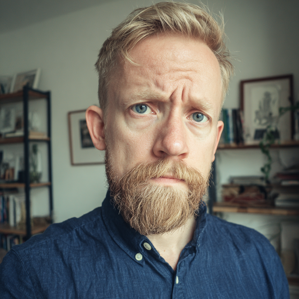 Primer plano de un hombre molesto | Fuente: Midjourney