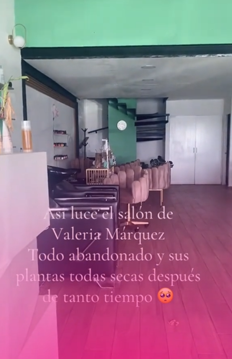 Imagen del estado actual del salón de belleza que pertenecía a Valeria Márquez | Fuente: TikTok/famososunivision