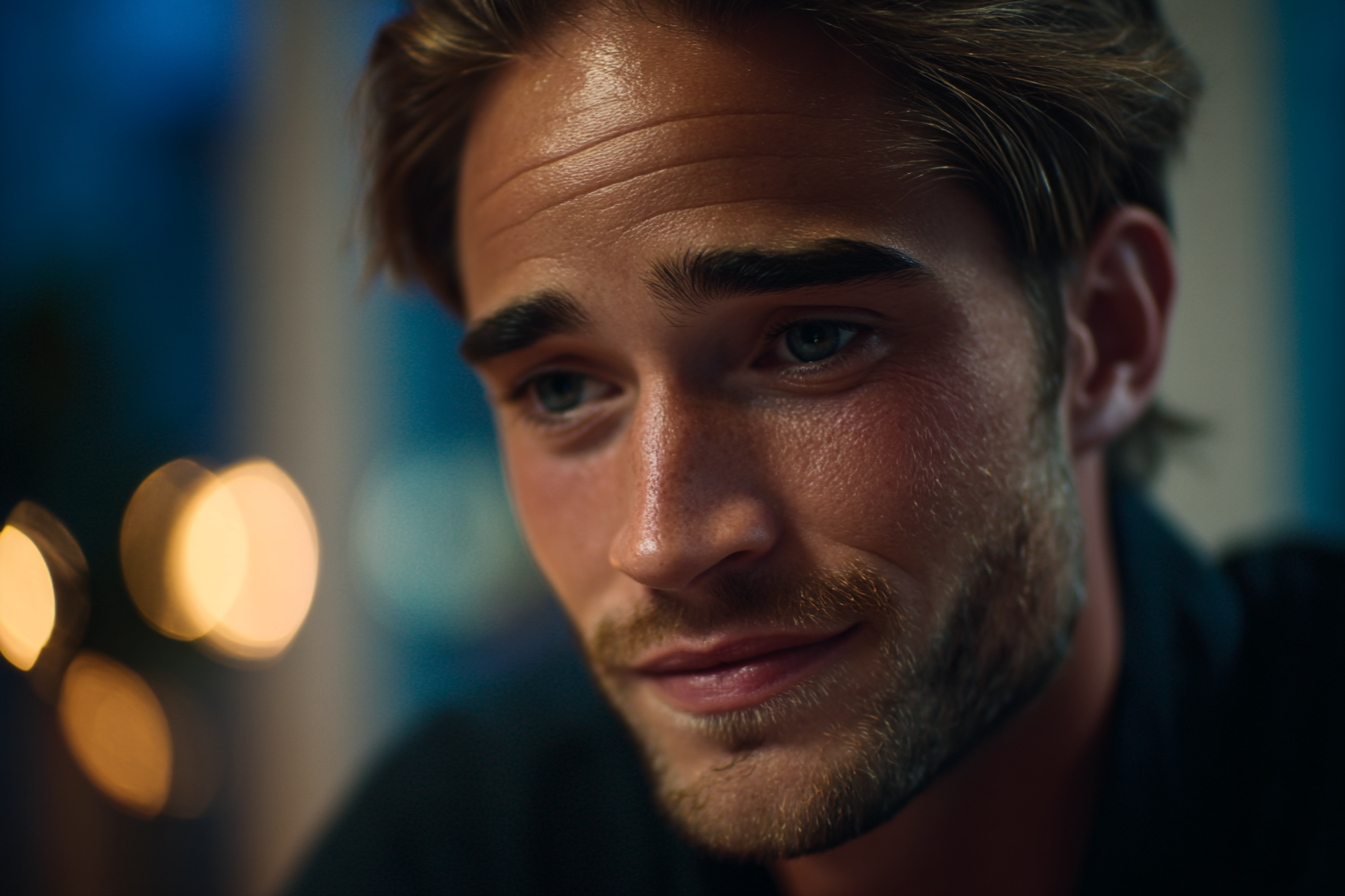 Primer plano de la cara de un hombre | Fuente: Midjourney
