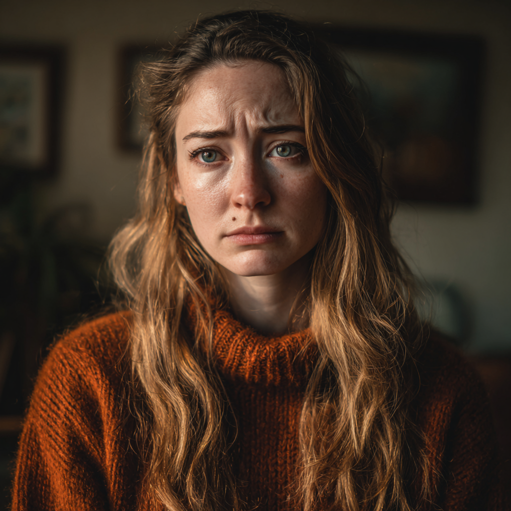Una mujer emocionada de pie en una sala de estar | Fuente: Midjourney