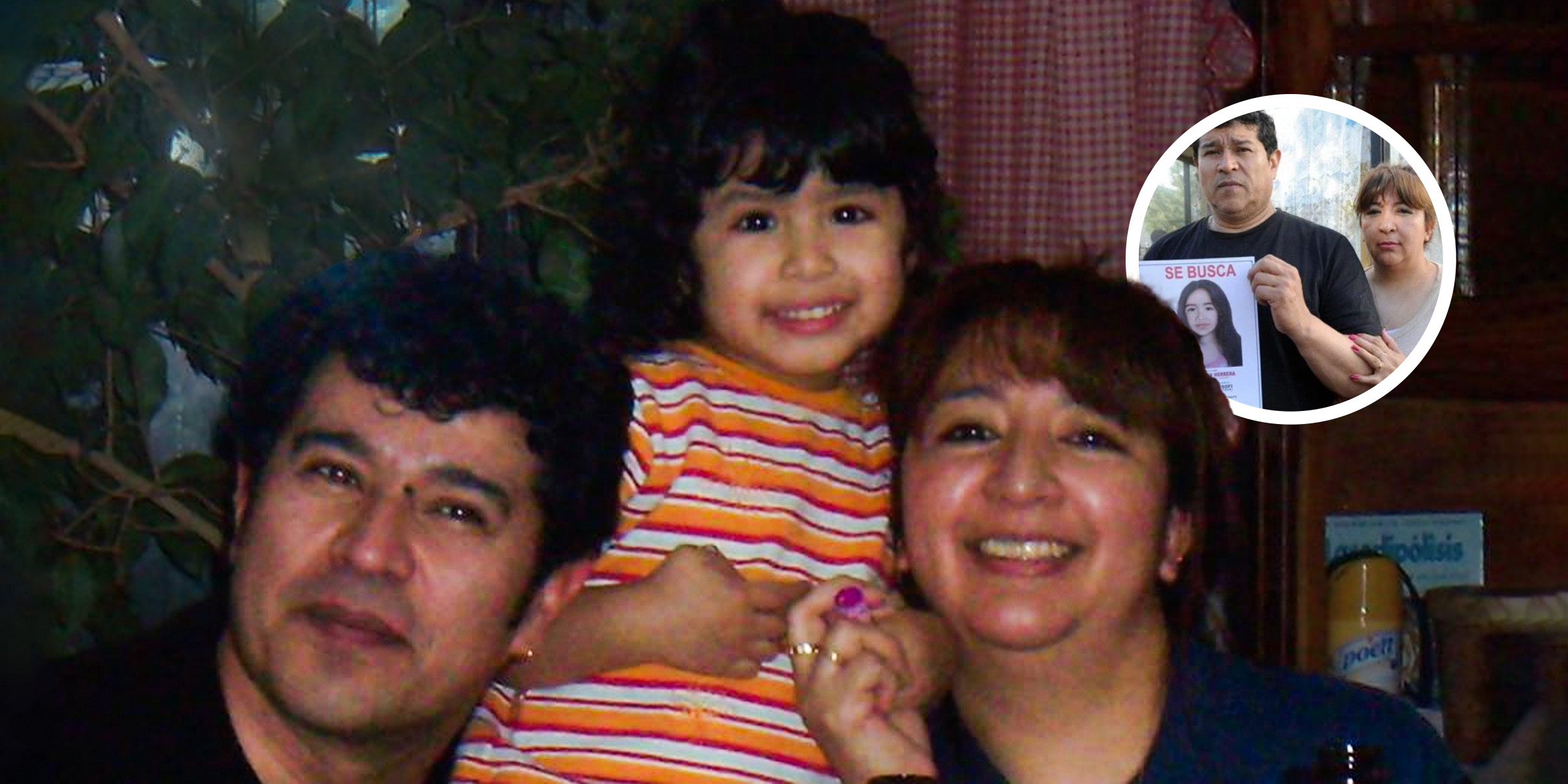 Sofía Herrera junto a sus padres, Fabián y María Elena | Los padres de Sofía buscándola | Fuente: facebook.com/mariaelena.delgado | facebook.com/GENTEONLINE