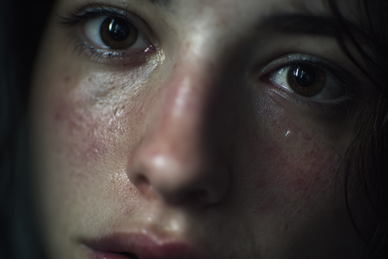 Primer plano del rostro de una mujer | Fuente: Midjourney