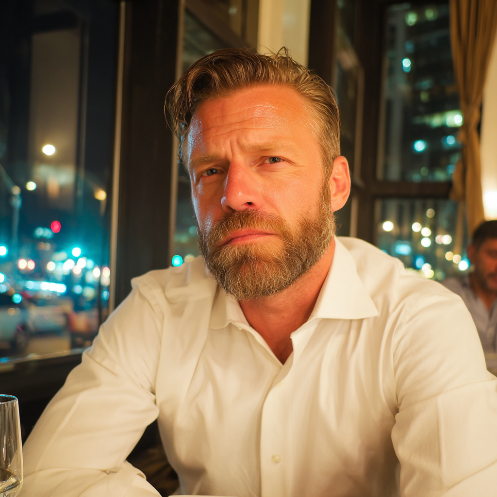 Primer plano de un hombre con el ceño fruncido | Fuente: Midjourney