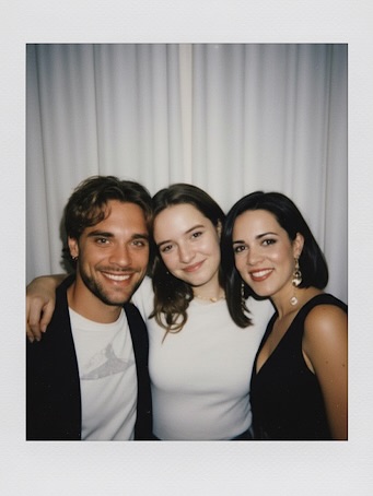 Henry Berry, Maya Berry y Mónica Spears en una imagen generada por IA. | Fuente: Instagram/Maya Berry Spear.
