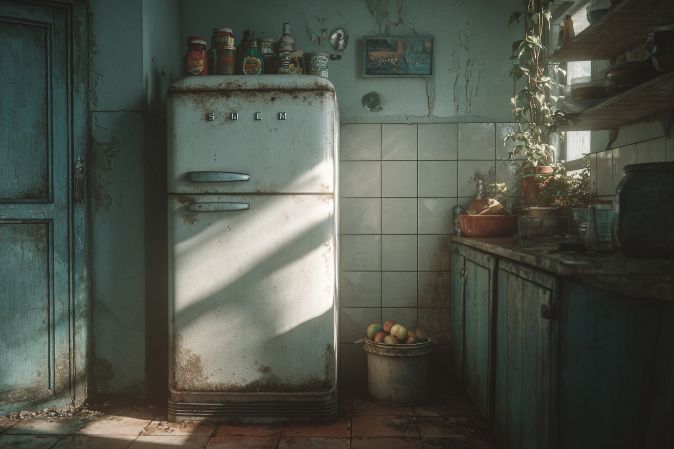 Un viejo frigorífico | Fuente: Midjourney