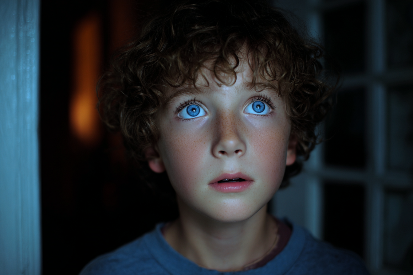 Un niño asustado | Fuente: Midjourney