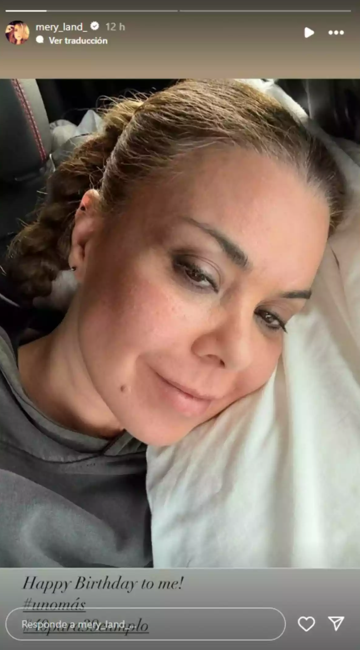Mensaje de María José Campanario por su cumpleaños | Fuente: Instagram Stories/mery_land_